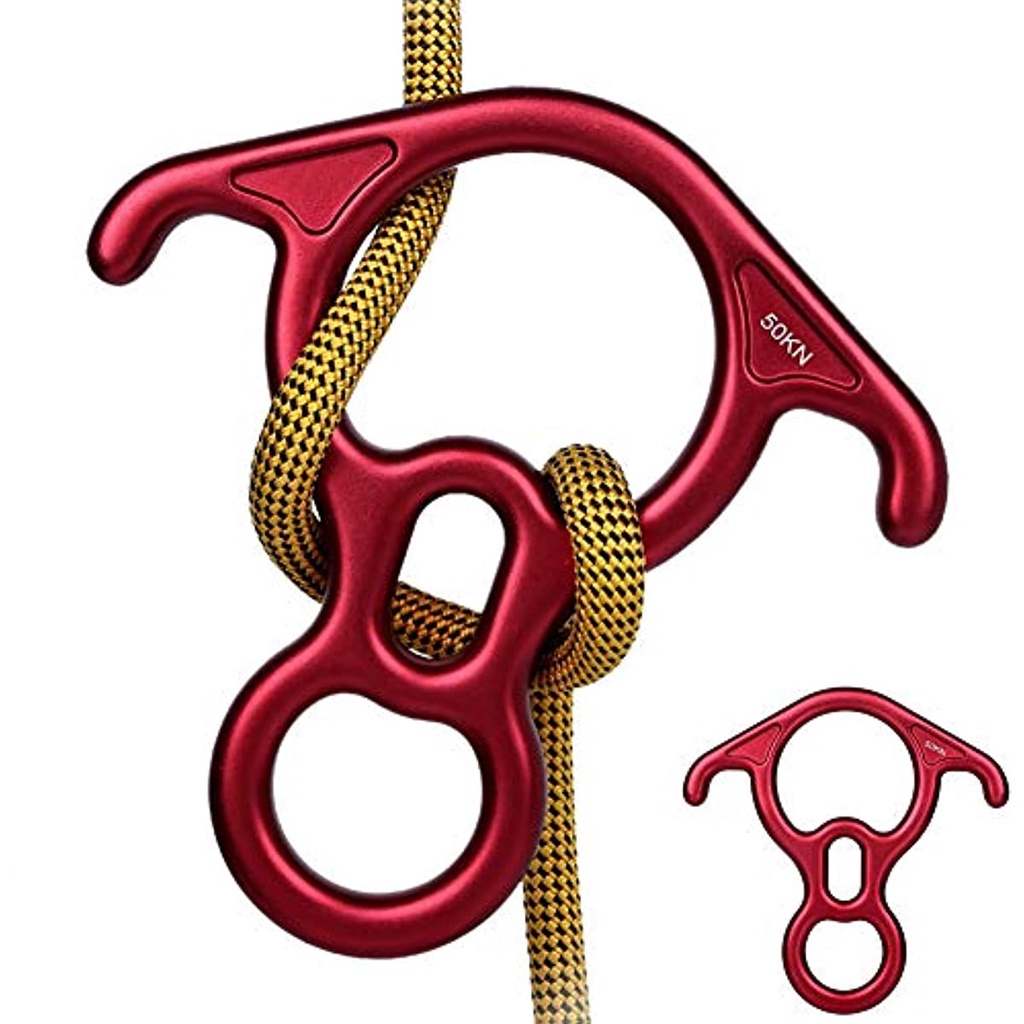 50KN Rescue Figure, 8 Descender Large Bent-Ear Belaying and Rappelling ...