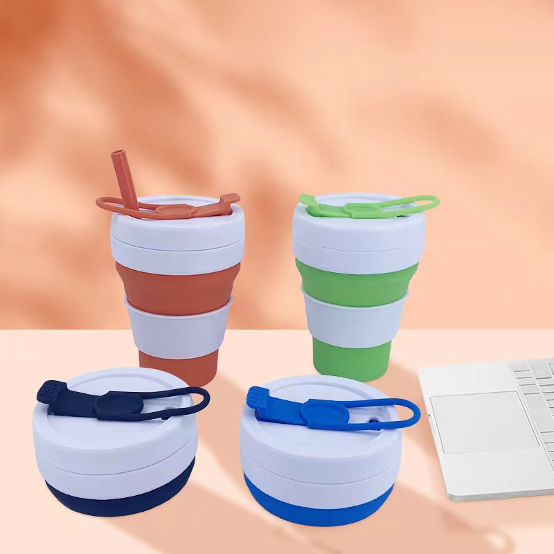 Silicone Folding Collapsible Cups Water Bottle Flexible Coffee Cup ...