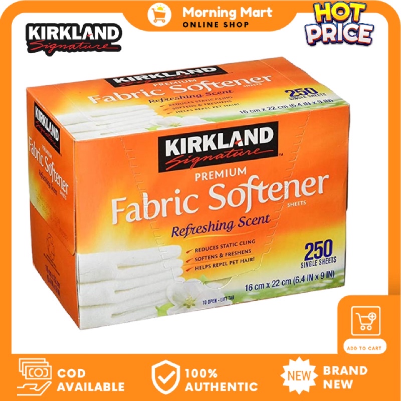 Kirkland Signature Fabric Softener sheets 250 Single Sheets Laundry