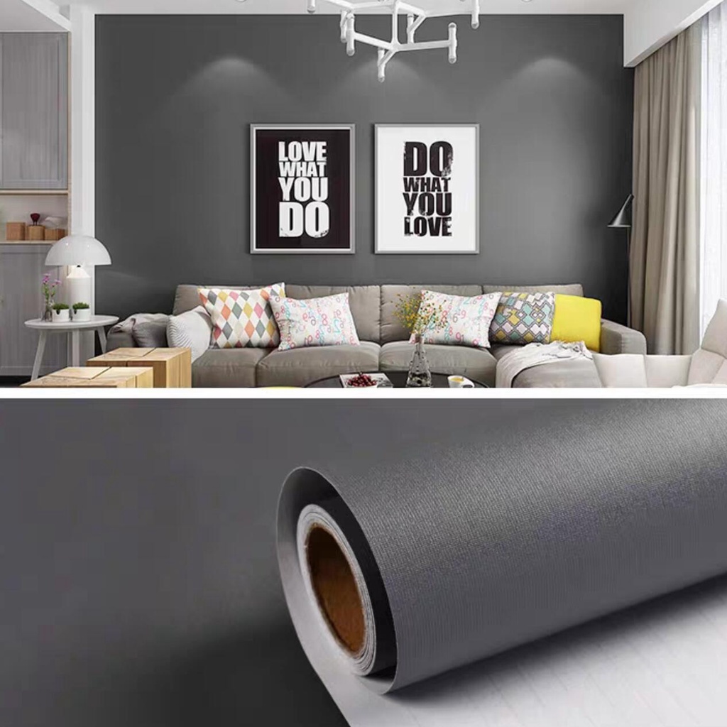 HC Solid Color Luxury Style Wall Paper 10 Meters Self Adhesive Quality