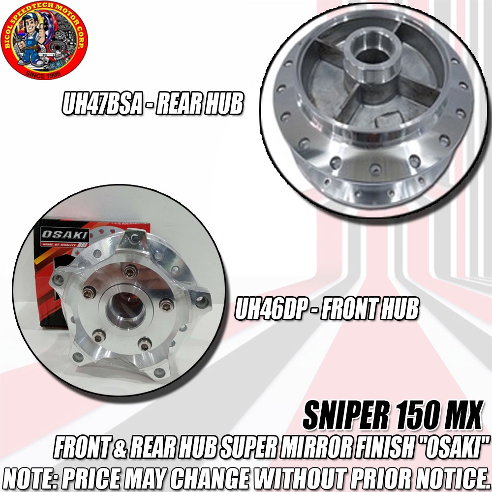 SNIPER 150 MX FRONT & REAR HUB SUPER MIRROR FINISH 