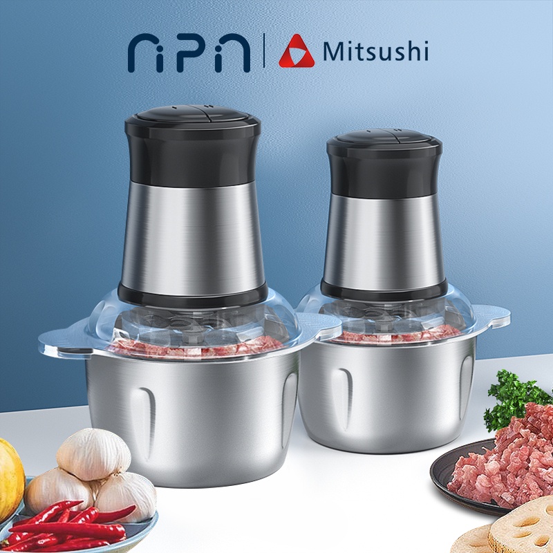 Nipiin by Mitsushi 2L/3L Meat Grinder Stainless Steel Blender Meat