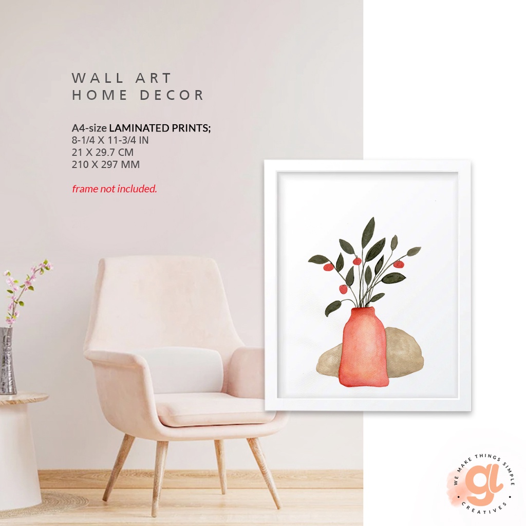 A4size Laminated Bohemian Wall Art Decor Quality Modern and