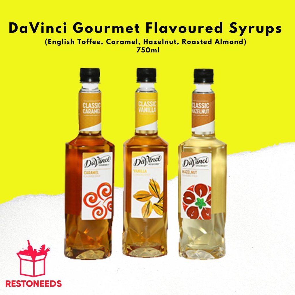 DaVinci Gourmet Flavoured Syrups (English Toffee, Caramel, Hazelnut