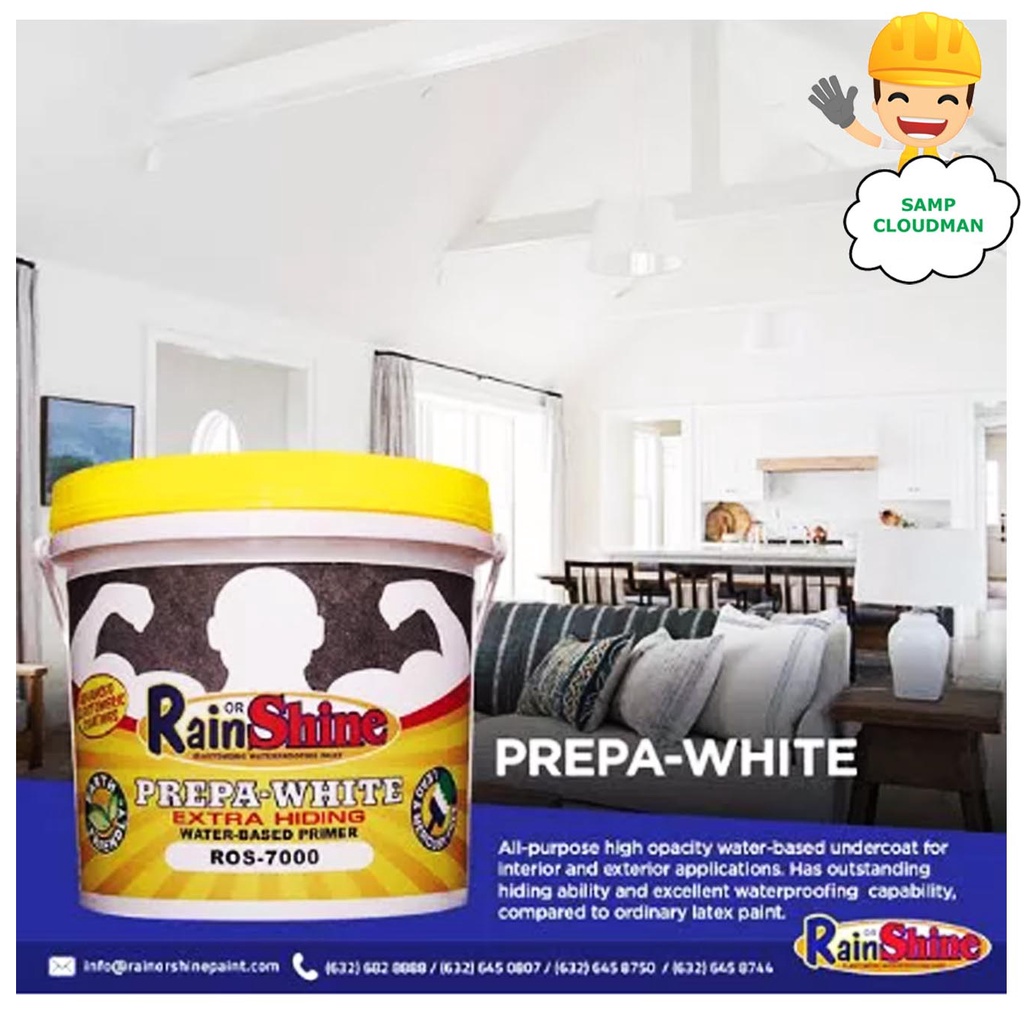 Rain or Shine Prepa White Elastomeric Paint Primer White ROS7000 First
