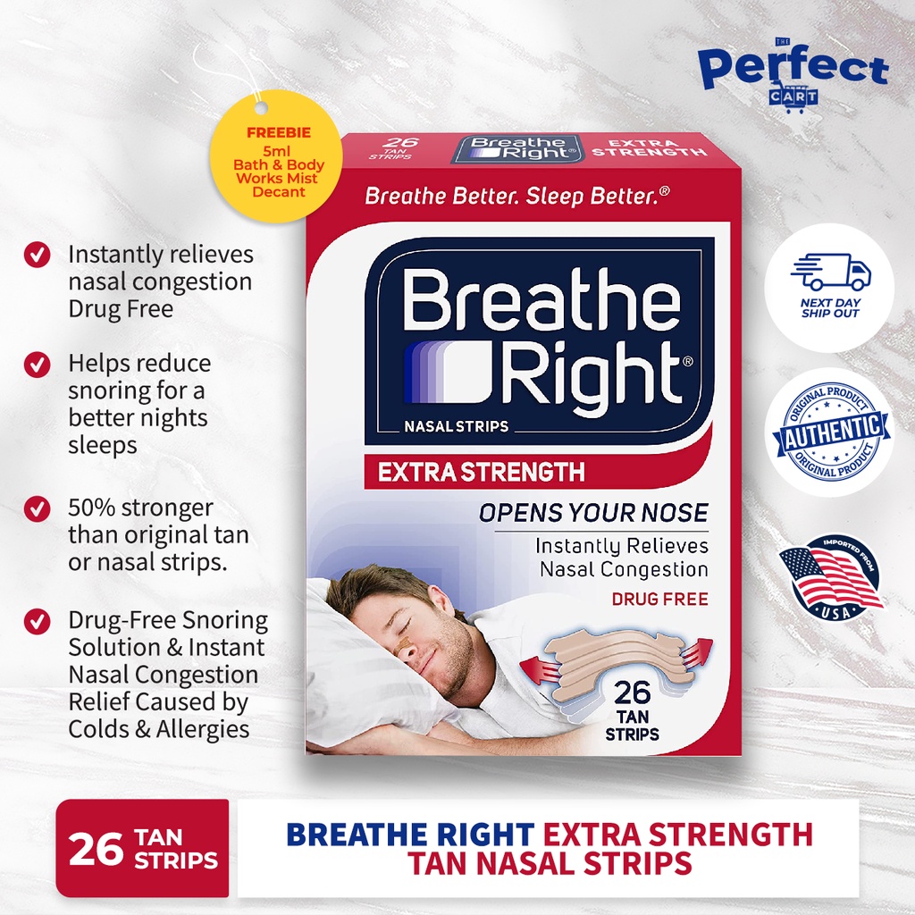 Breathe Right Extra Strength Tan Nasal Strips 26.0 ea Shopee Philippines