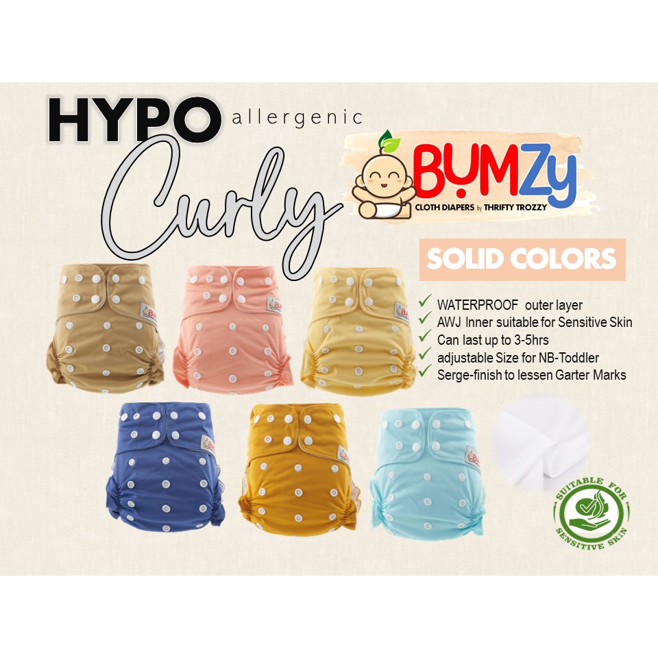 HYPOALLERGENIC BumZY Curly Cloth Diaper by Thrifty Trozzy for