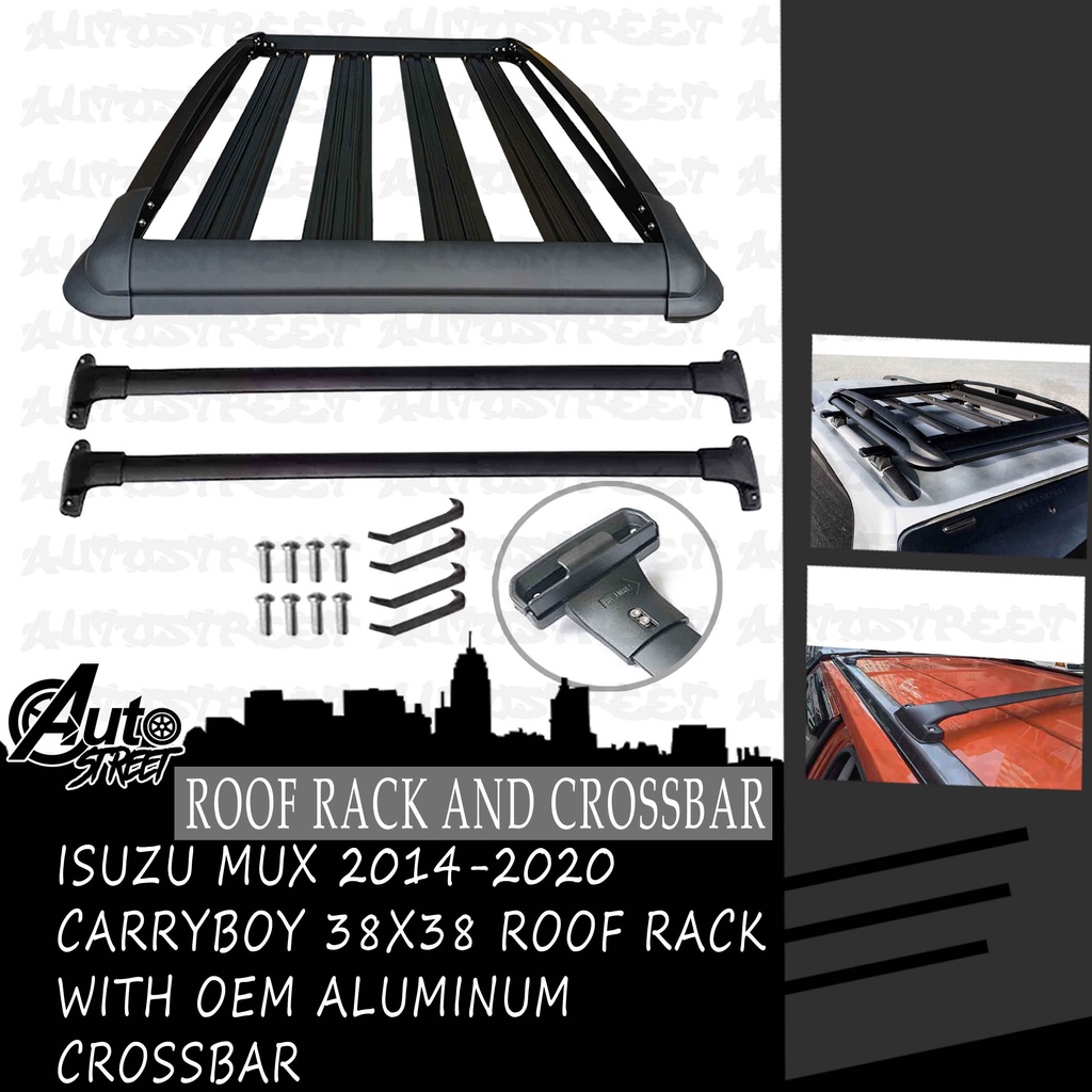 Isuzu Mux / Mux 20142020 CARRYBOY 38x38 Roof Rack Bundle (Black) with