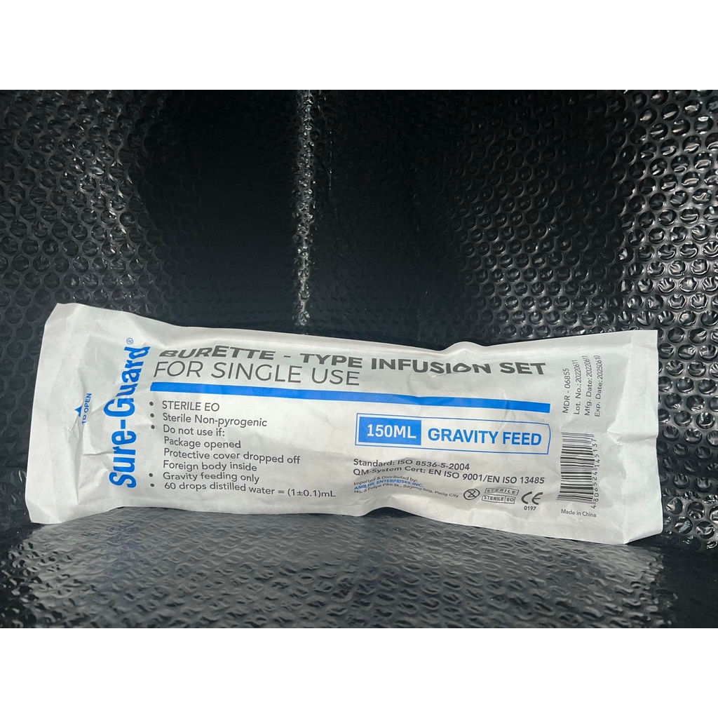 SURE-GUARD SOLUSET/ BURETTE - TYPE INFUSION SET 150mL | Shopee Philippines