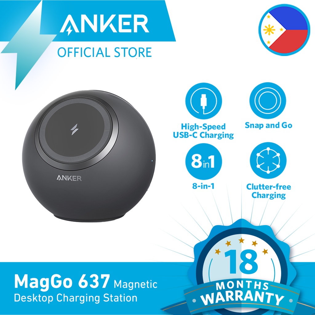 Anker 8 In 1 Maggo 637 Magnetic Desktop Charging Station Power Strip With 1 Pad Shopee Philippines 