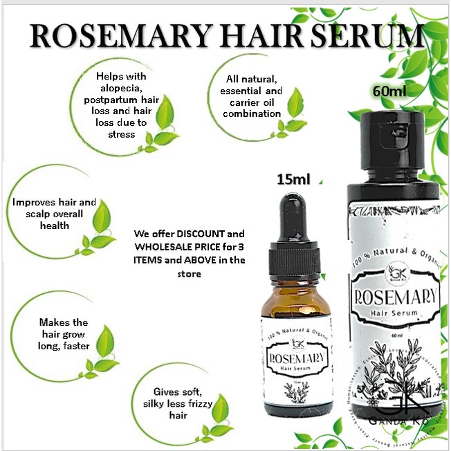 Rosemary Hair Serum for Hair Growth INCLUDES CARRIER OIL(READY TO USE