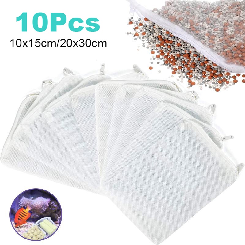 Curated visual reference: Turtle Tank Filter Media Bags Reference: 10Pcs Media Net Bag Aquarium Filter Media Bags For Pellet