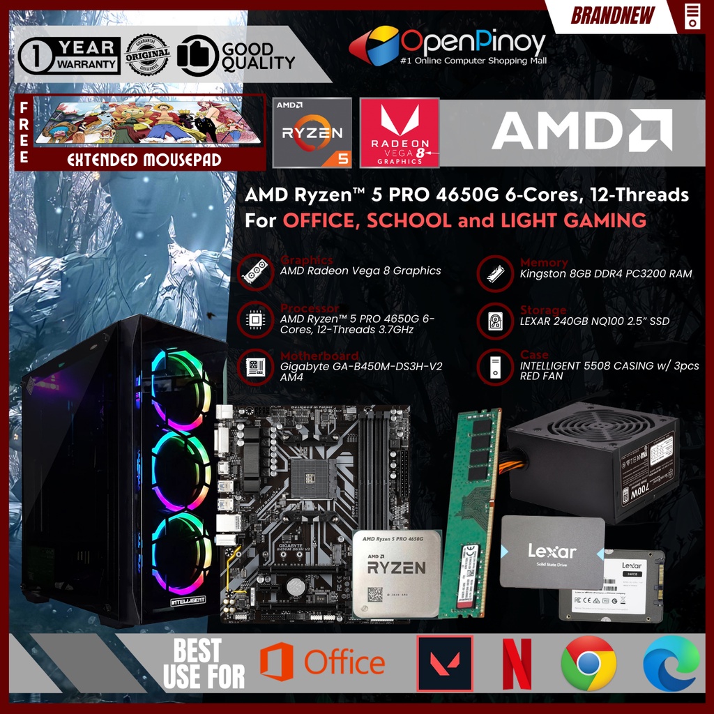 AMD RYZEN 5 PRO 4650G DESKTOP PACKAGE Shopee Philippines