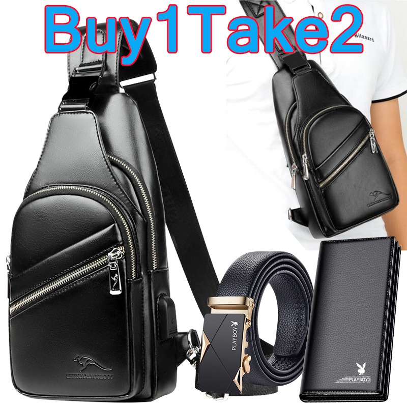 Men's crossbody bag multifunction waterproof waist bag casual