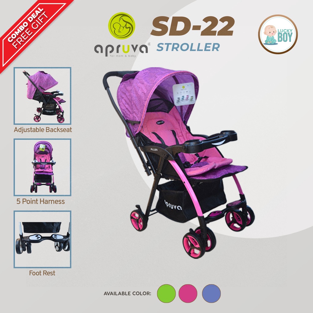 Apruva SD 22 Aller Reversible Handle Deluxe Stroller for Baby Purple Shopee Philippines