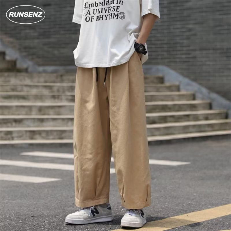 Japanese Vintage Cargo Pants Men Plus Size Baggy Pants Casual Loose ...