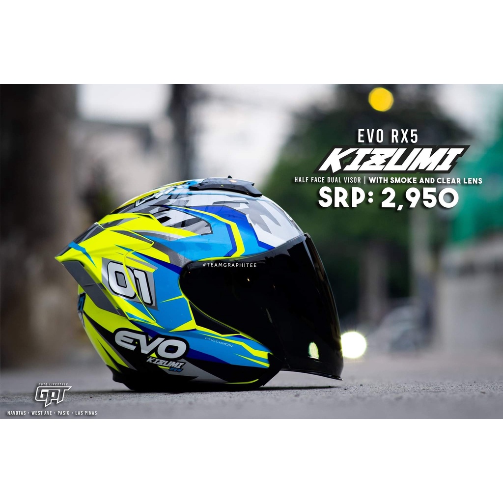 Evo Rx 5 Open Face Dual Visor Kizumi Shopee Philippines 