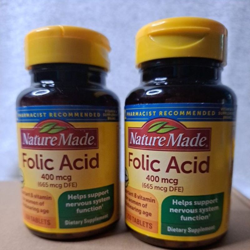 Nature Made Folic Acid 400mcg 665 Mcg Dfe 250tablets From Usa Shopee Philippines