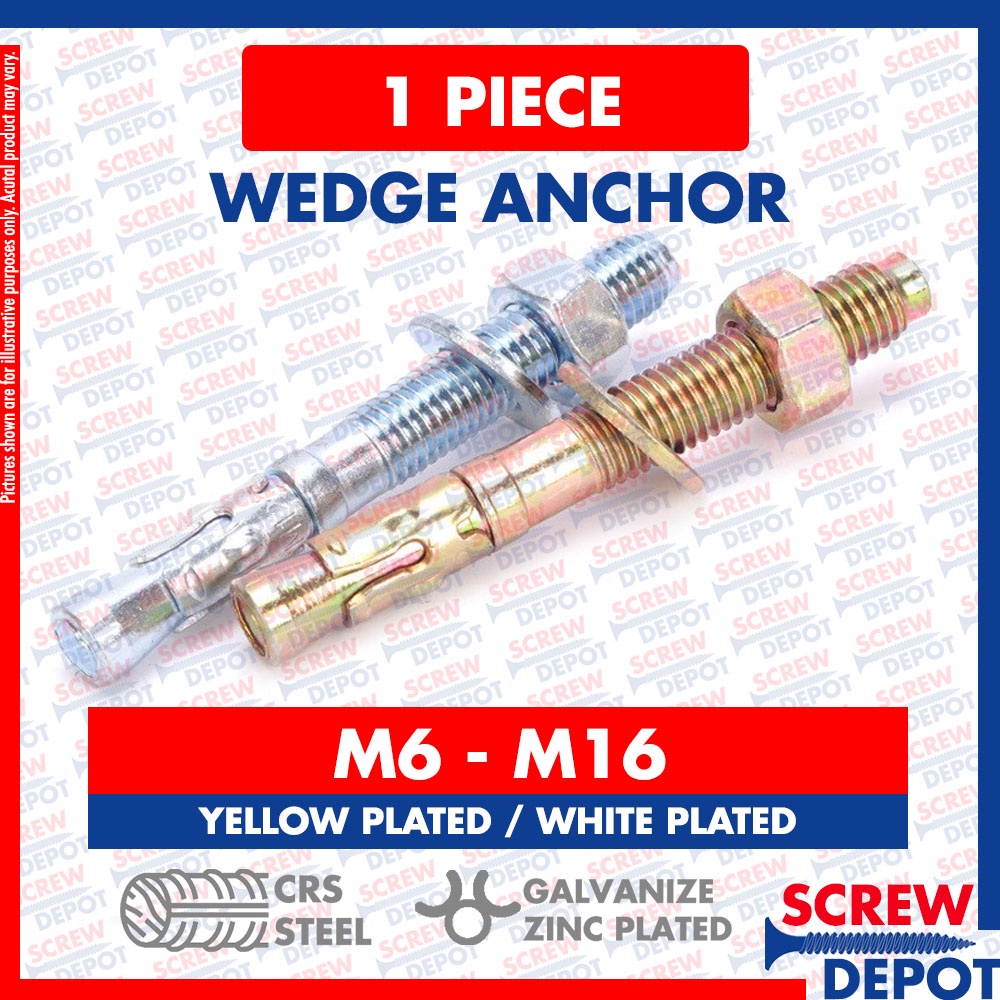 1PC Wedge Anchor Expansion Bolt / Through Bolt / Thru Bolt Screw Depot ...