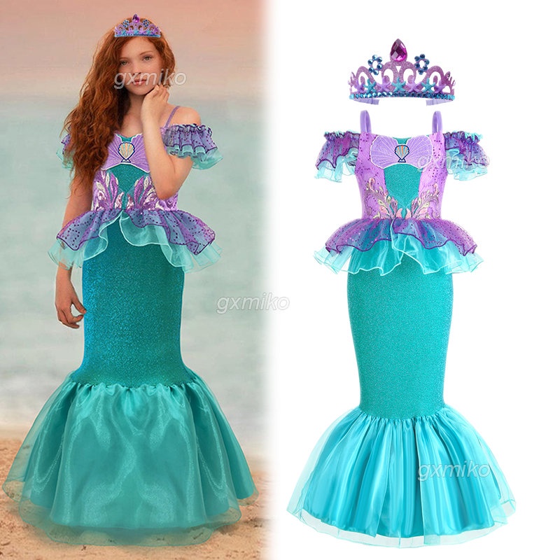 210Y Dress for Kids Girl 10 Years Old Little Mermaid Dress for Kids