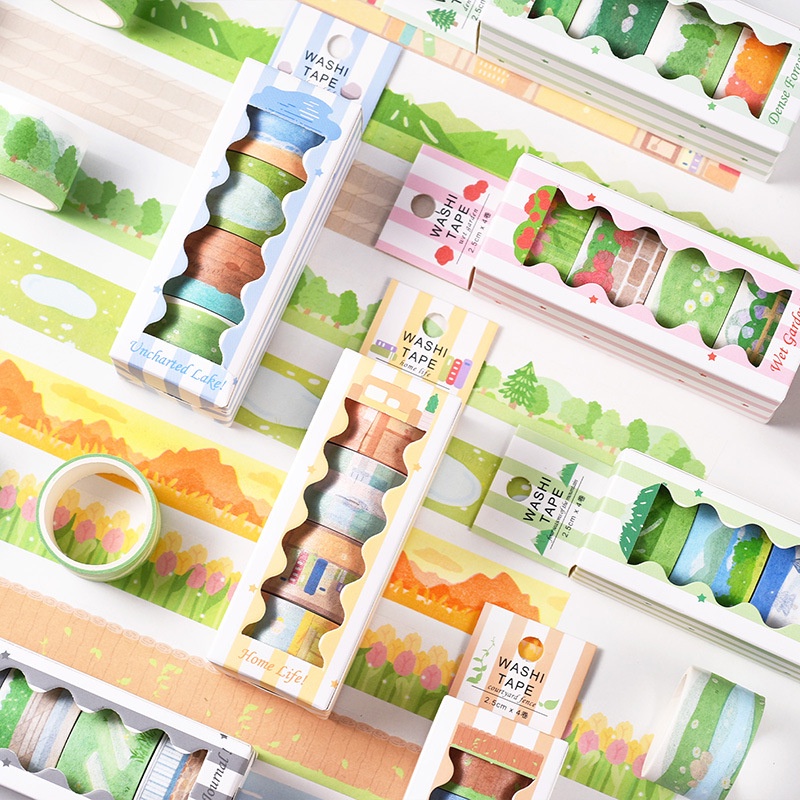 Slow Life Handbook Washi Tape Cartoon Cute diy Decorative Landscaping ...