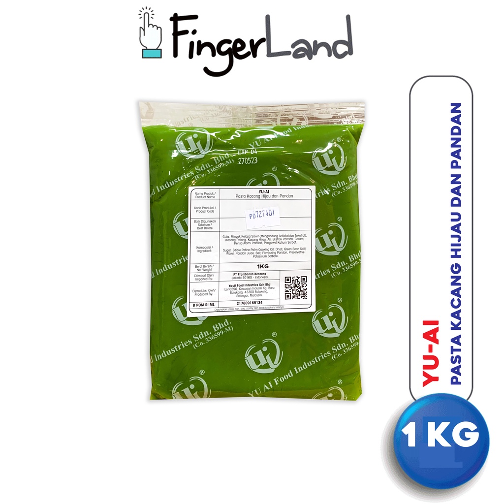 HIJAU Yu-ai Pandan Mung Bean Paste 1 KG Green Bean and Pandan Paste ...