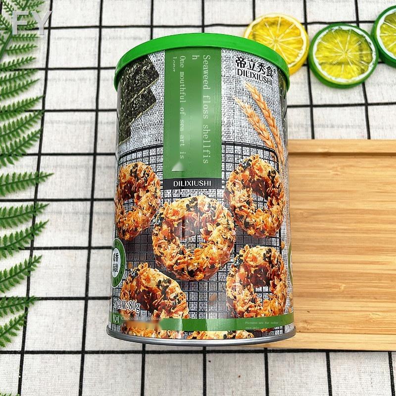 Dili Xiushi Japanese Waffle Roll Canned 138g Seaweed Meat Floss Beckham