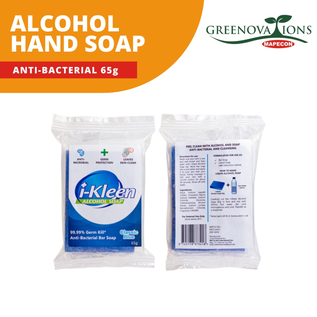 Alcohol Hand Soap Anti Bacterial & Kills 99.9 of Germs (65g