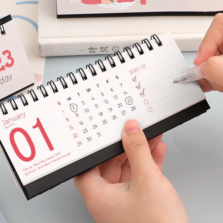 Ail197 2023 Horizontal Sitting calendar Mini, Medium And Large Size For