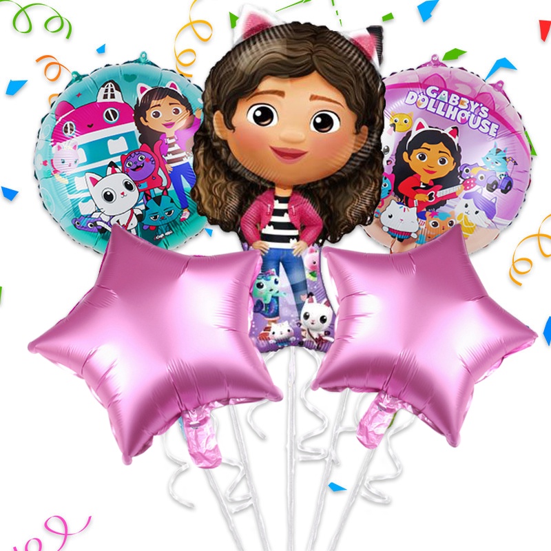 Gabby Dollhouse Cat Party Cute Girl Birthday Party Theme Gabby Foil