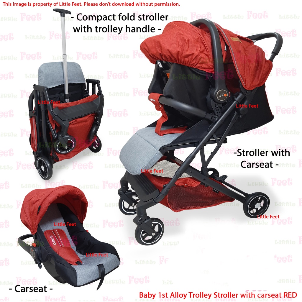 SALE Baby 1st Trolley Stroller With Carseat RED Shopee Philippines