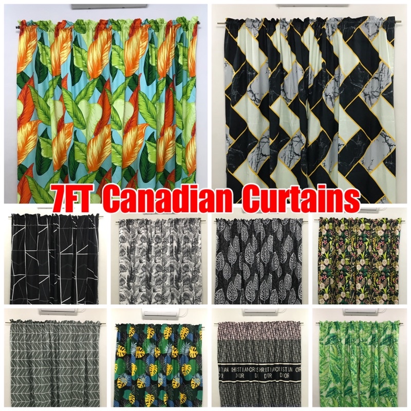 7ft Canadian Non Ring Curtains | Shopee Philippines