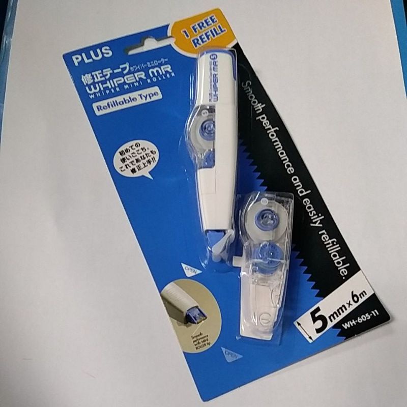 Wh60511 Whiper Plus correction tape with refill (5mmx6m) Shopee
