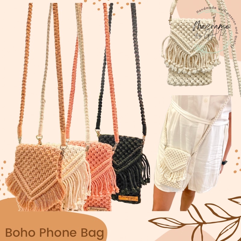 Crossbody Phone Purse Sling Phone Bag (premium cotton rope) | Shopee ...