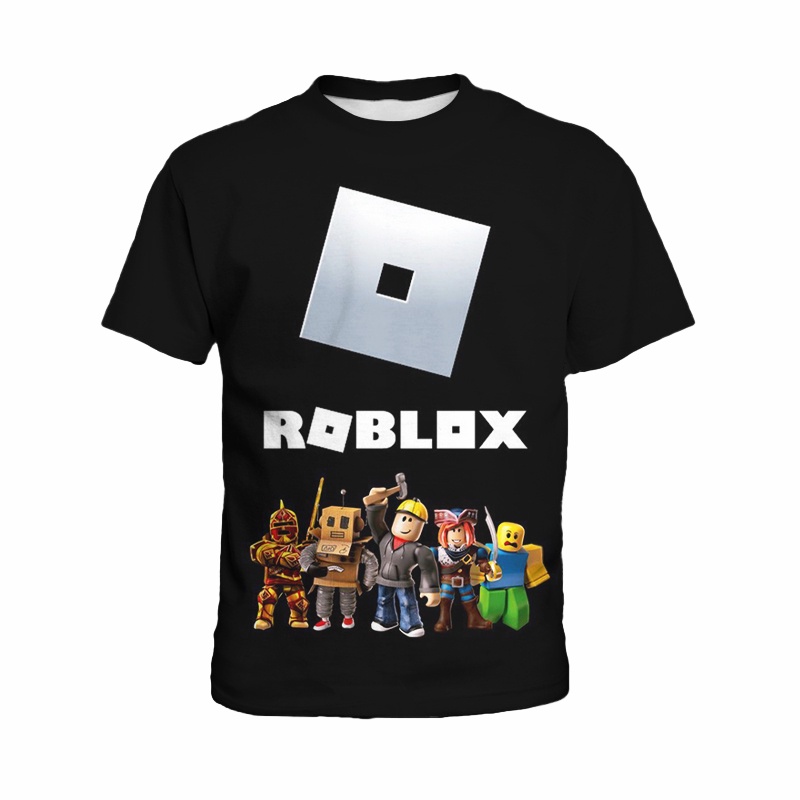 Roblox T-shirt for Kids Boys Game Cartoon Printed Sandbox Shirts ...