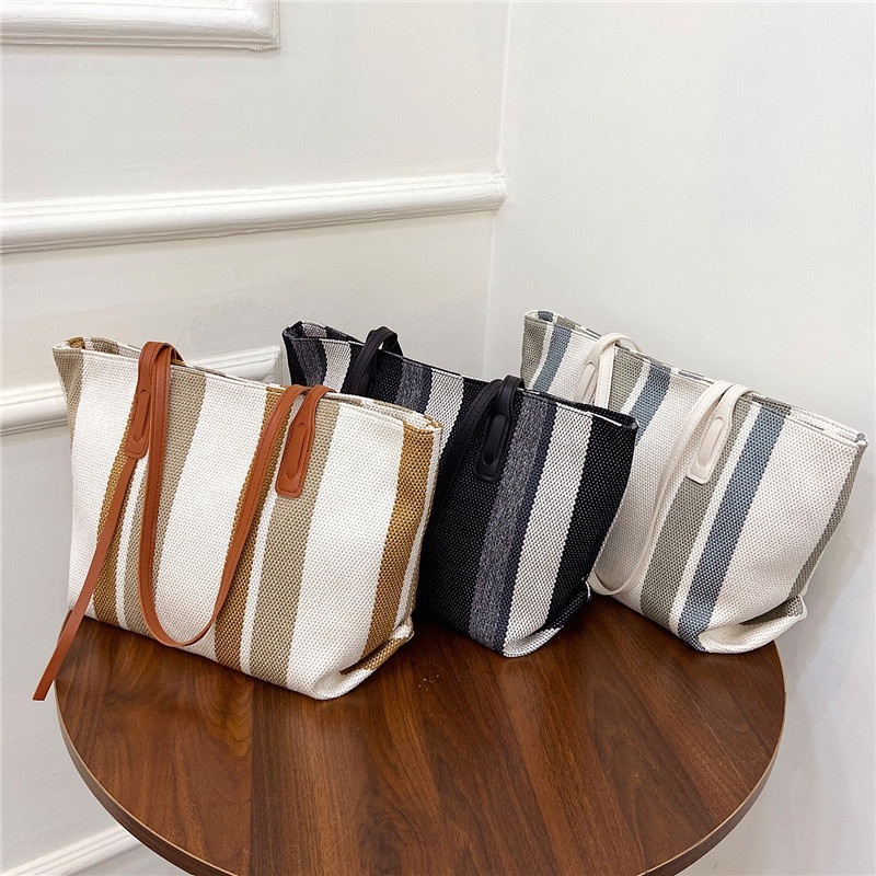 JNK H0300 Korean Shoulder Bag Canvas Beach Bag Tote Bags Shopping Bag Office Bag For Women Shopee Philippines