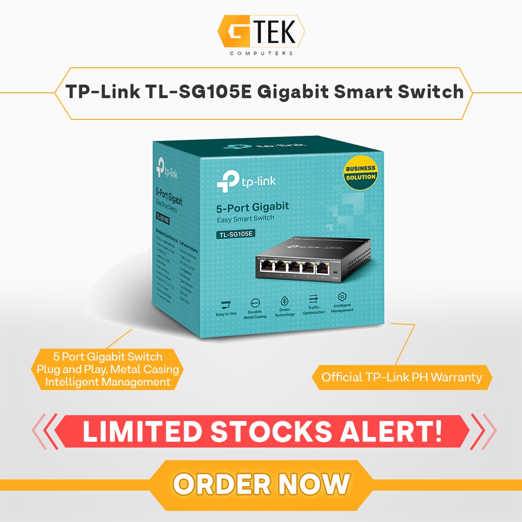 TPLink TLSG105E 5Port Gigabit Easy Smart Switch With VLAN Shopee
