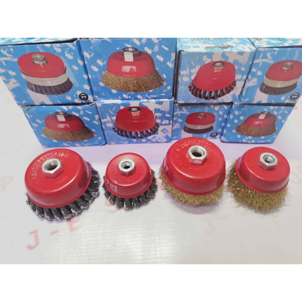 Wire wheel brush twisted knotted cup brush for grinders(3" at 4