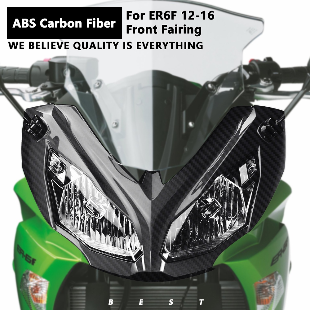 Spoiler Avant Fibre Carbone Pour Kawasaki ER6N/ER6F 2012-2016 – Carénage Frein Arrière Supérieur, Accessoire Aérodynamique