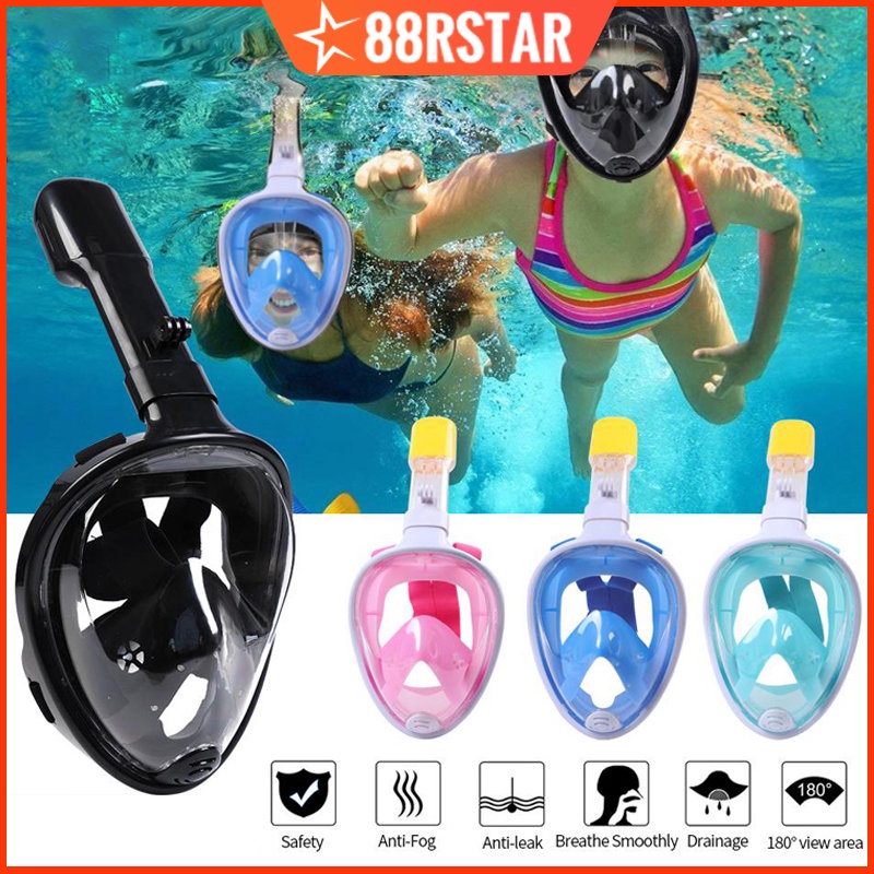 Kids Full Face Snorkeling Set Diving Goggles Mask Swimming Easy ...