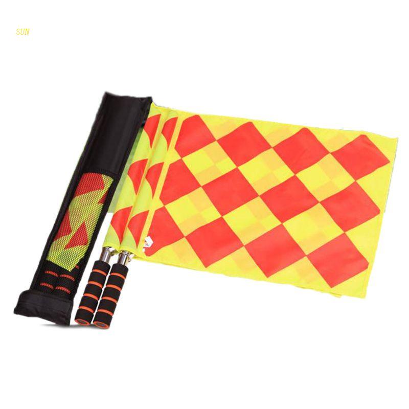 SUN Football Soccer Referee Flag Kit for Referee Foam Handle with ...