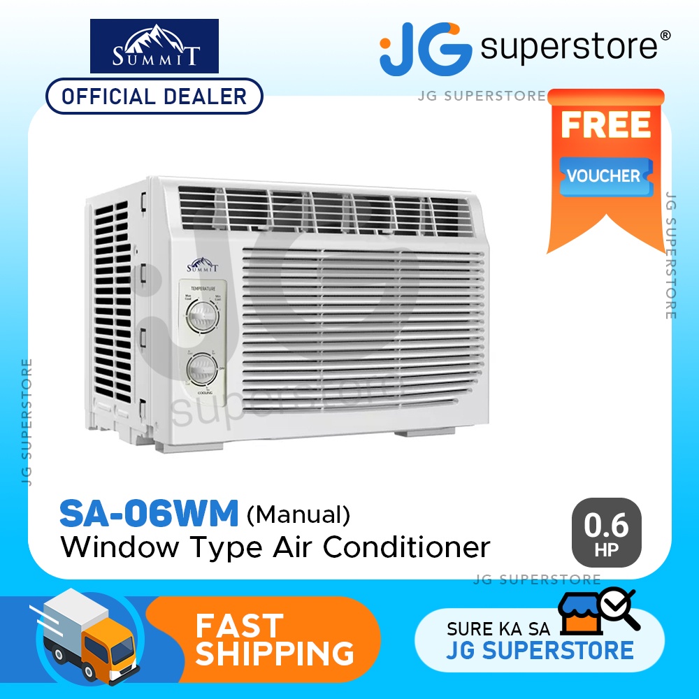 Summit 0.6HP Window Type Manual Airconditioner w/ Silver Ion Filter, R