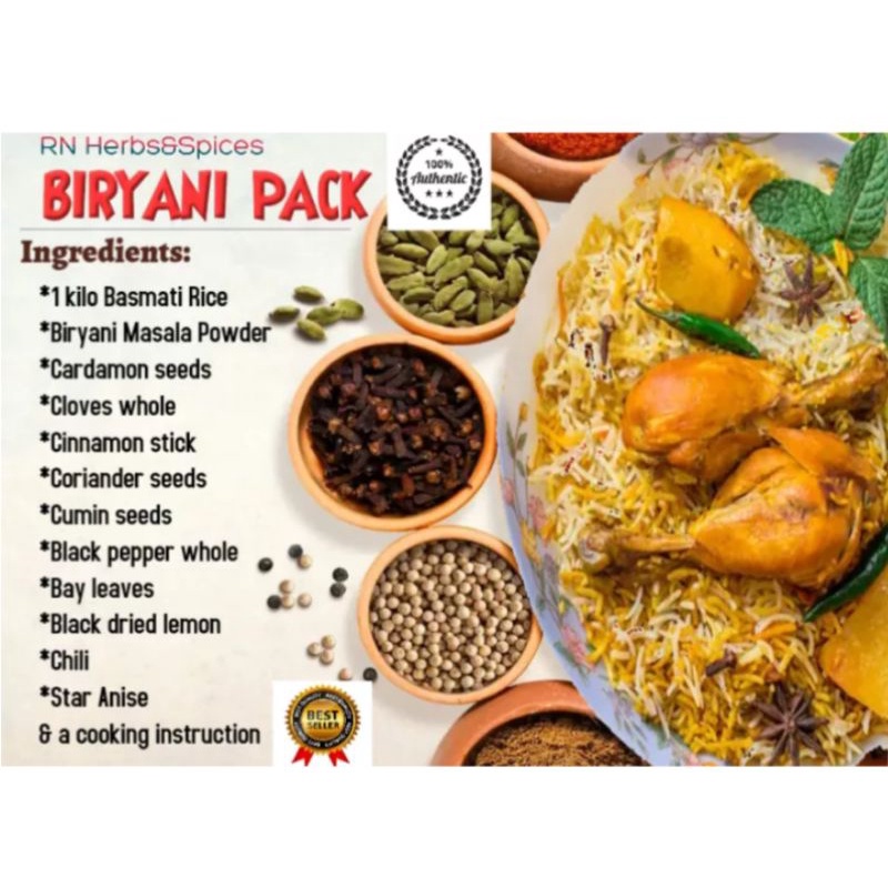 BIRYANI PACK (1Kls Basmati, Biryani Masala,Whole spices) Shopee