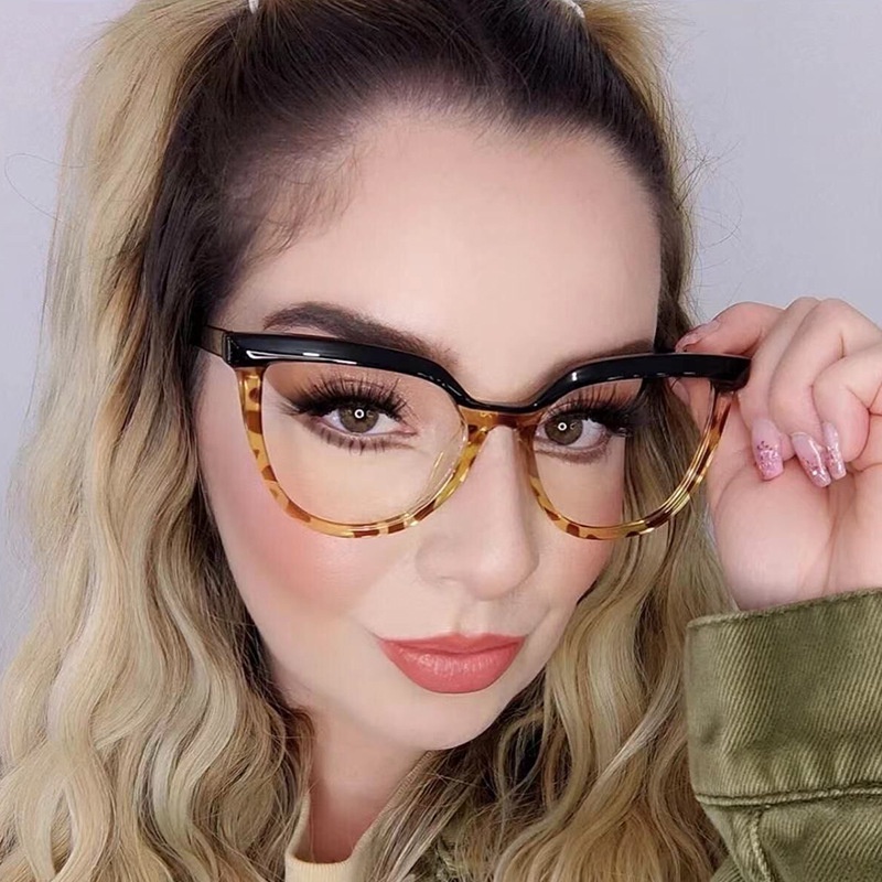 Candy Color Cute Eyewear Big Frame Glasses CP Colorful Spectacles Anti ...