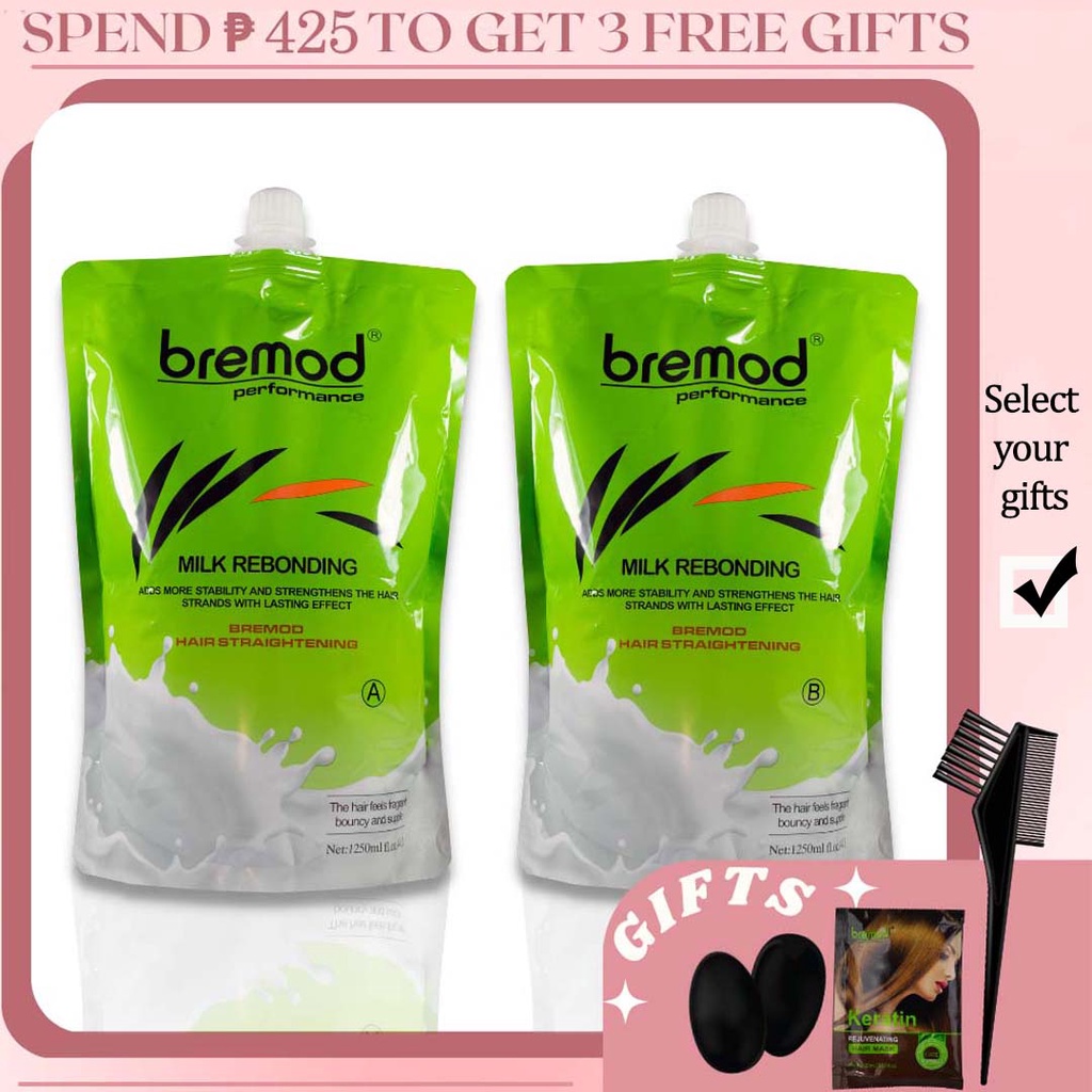 Bremod Rebonding Set 1250ml 2in1 Milk Straightening Silky Lower Damage ...