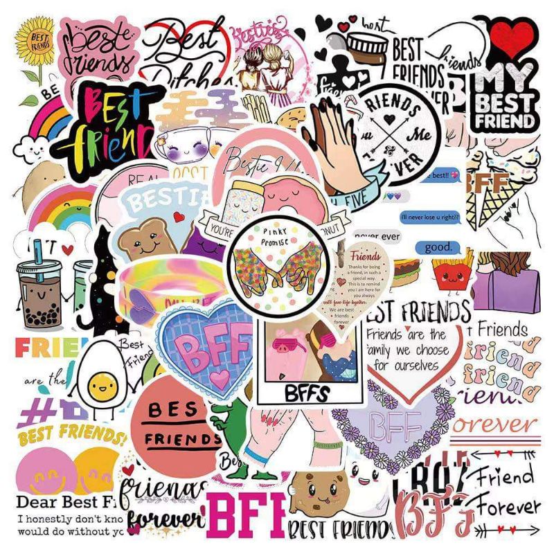 TC062 - 50pcs Friendship Theme Vinyl Graffiti Sticker Diy Phone Journal ...