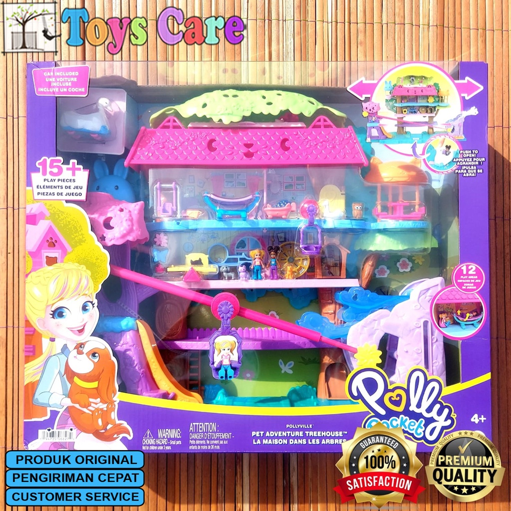 Polly POCKET DOLL PET ADVENTURE TREEHOUSE TREE HOUSE - BARBIE DOLL TREE HOUSE ORIGINAL MATTEL