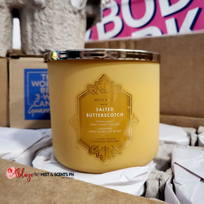 Salted Butterscotch 3 Wick White Barn by Bath & Body Works Shopee