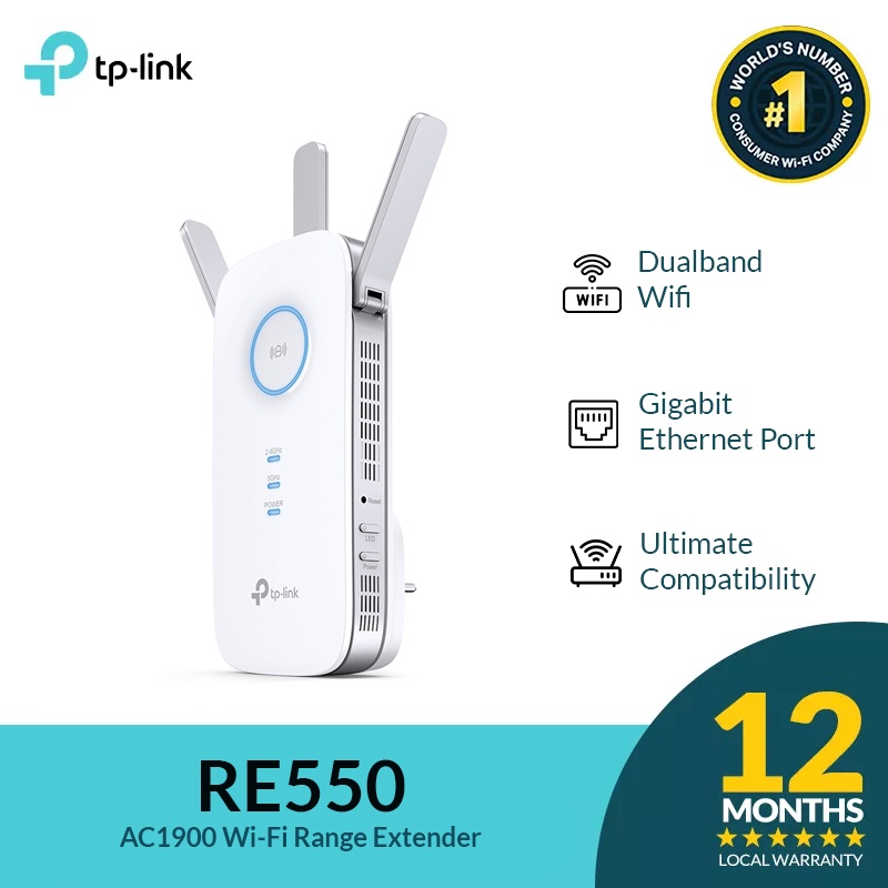 TP-Link RE550 AC1900 OneMesh Dual Band Wi-Fi Range Extender | WiFi ...