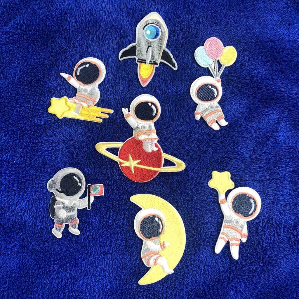 Rocketship Patch Self Adhesive Computer Embroidery Sticker DIY Cloth ...